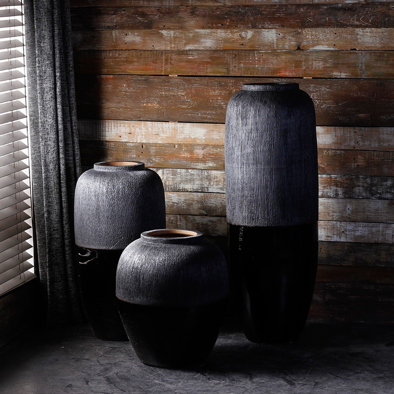 Jingdezhen modern landing big vases, ceramic flower pot courtyard garden pottery urn furnishing articles contracted sitting room adornment