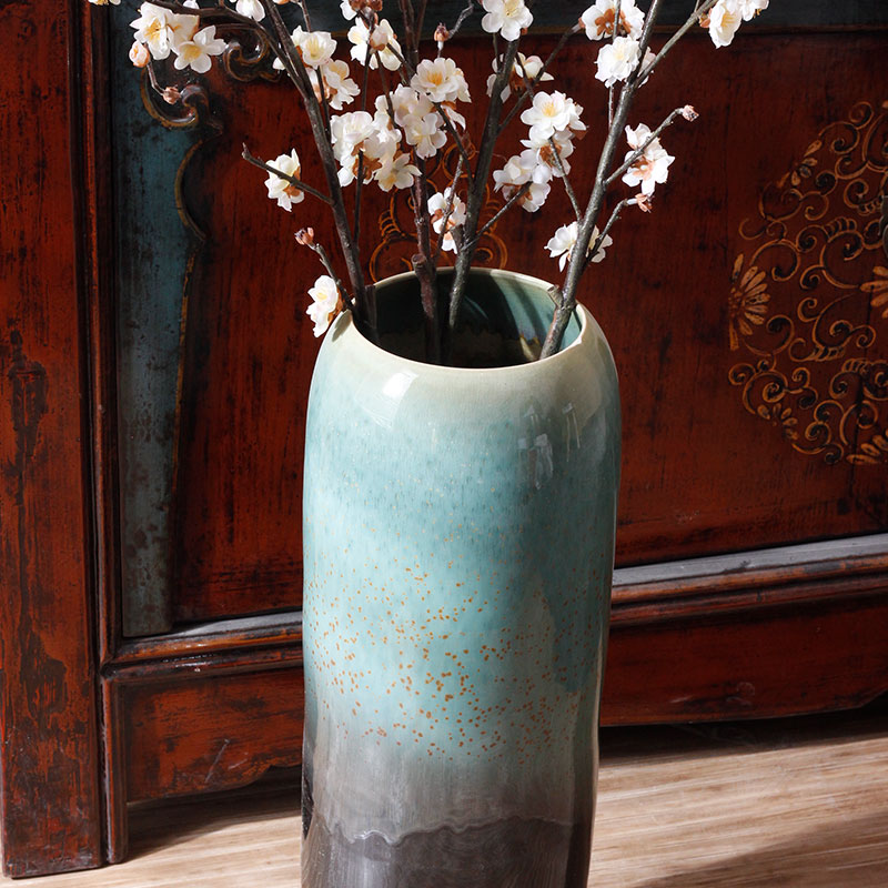 Jingdezhen European - style landing simulation flower vases, ceramic sitting room suit furnishing articles lucky bamboo vase lily arranging flowers