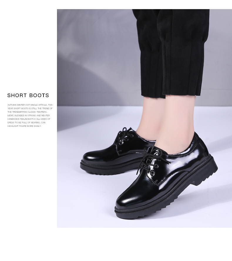 fashion leather slope heel boots