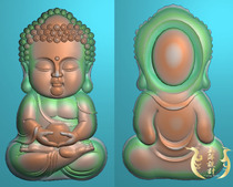 Buddha baby Buddha double-sided front and back exquisite carving jade carving