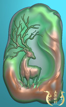 Deer accompanying deer sika deer blessed journey fine carving jade carving