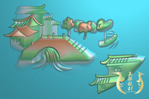 landscape bridge house fine carving jade carving