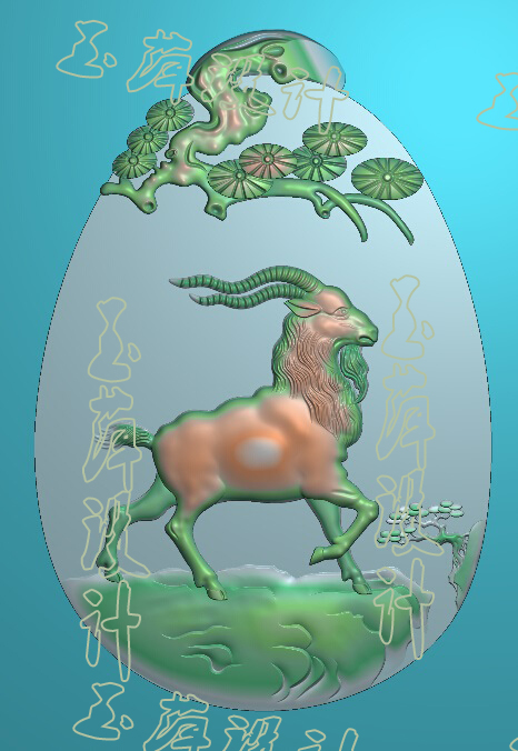 Sheep Goat Carved Map Jade Carved Map