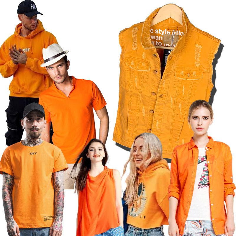 Denim Vest for Men and Women, Couple's Vibrant Orange Vest, Slim Fit Sleeveless Top, 24 Spring/Summer New Style, Available in Large Sizes