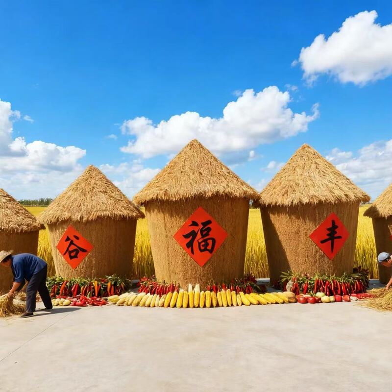 Straw Crafts, Farmer's Harvest Festival, Straw Sculpture Scene, Simulated Grain Warehouse, Straw Weaving, Grain Storage, Large-Scale Modeling Ornaments Straw Crafts, Farmer's Harvest Festival, Straw Sculpture Scene, Simulated Grain Warehouse, Straw Weaving, Grain Storage, Large-Scale Modeling Ornaments