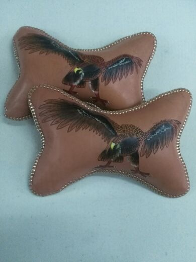 The skin carving car rely on pillow pillow and head skin memory cotton leather neck pillow car load pillow car supplies