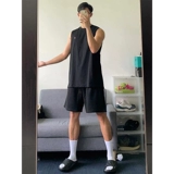 Черные быстросохнущие шелковые штаны для тренировок, весенние шорты, в американском стиле