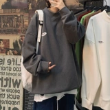 Мужской демисезонный лонгслив, трендовое бархатное брендовое белое цветное базовое приятное телу термобелье, высокий воротник