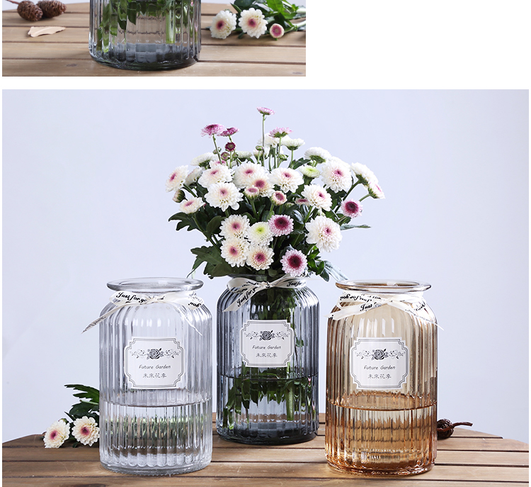 Châu Âu đơn giản hiện đại bình thủy tinh thực vật thủy canh hoa hồng xanh bình nhỏ phòng khách tươi trang trí chèn đồ trang trí thủ công - Vase / Bồn hoa & Kệ chậu nhựa dài trồng cây