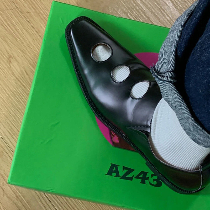 Korean Dongdaemun retro small leather shoes women 2022 new square toe thick heel single shoes net red cute clown shoes ins