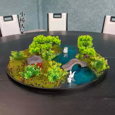 New Chinese turntable Middle Lyndhurst hotel large round table decoration decoration table flower round miniature landscape table setting