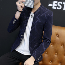 New mens Korean slim collar small suit mens casual suit young handsome tunic coat tide stand collar