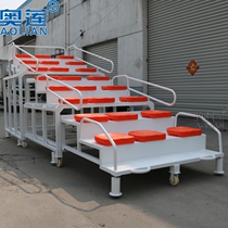 Mobile finish timing table in track and field 24-seat retractable finish referee table spectator record table
