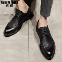 West Sharp Small Leather Shoes Mens Inn Wind Retro Casual Men Shoes Genuine Leather Trendhair Stylist Shoes Men Breathable Business Shoes