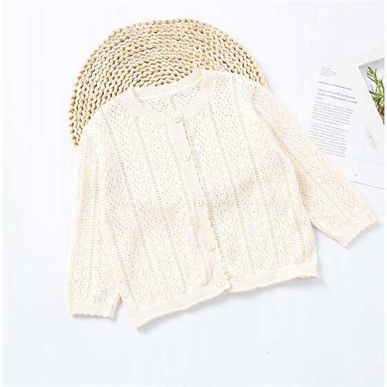 女童空调衫夏季薄款上衣宝宝针织开衫防晒服中小童纯棉长袖外套