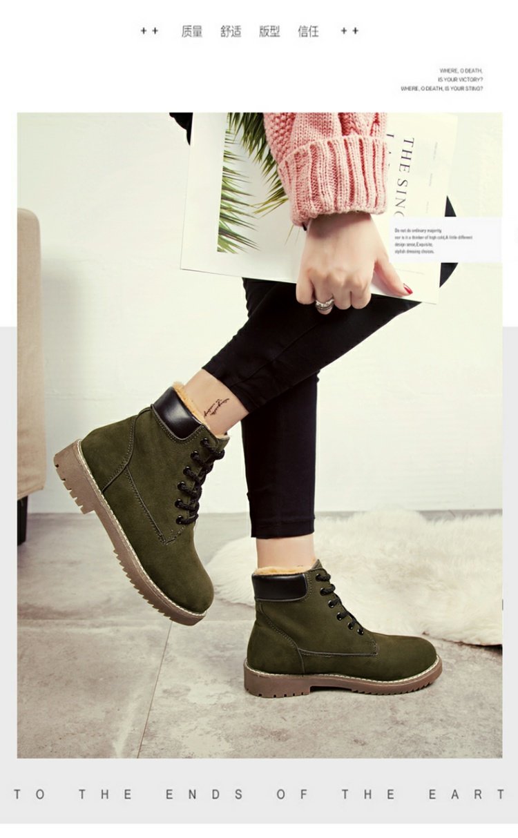 Giày bốt trẻ em Hàn Quốc phiên bản giày cotton 2018 cà vạt mới Martin boot mùa đông cộng với giày đế bệt nhung boot nữ