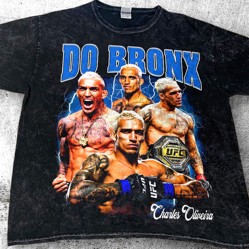 American Retro Small Neckline Oliveira Pereira Ufc Mixed Martial Arts Heavy-Duty Washed Vintage Short-Sleeve T-Shirt