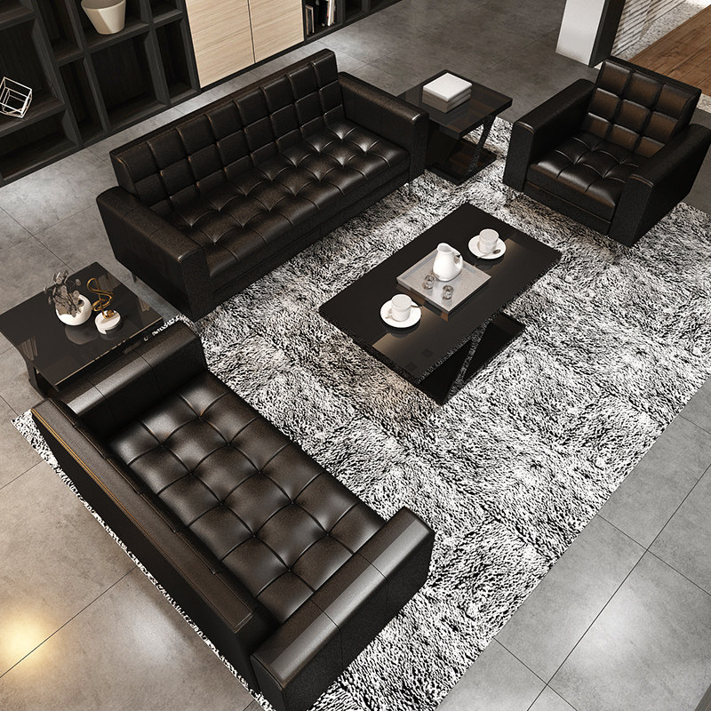 Office Sofa Business Reception Small Sofa Modern Minima Guest Trio Place Office Sofa Tea Table Combinations