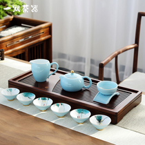 High-end hand painted kung fu tea set household small set boutique office guest full teapot cover tea dish