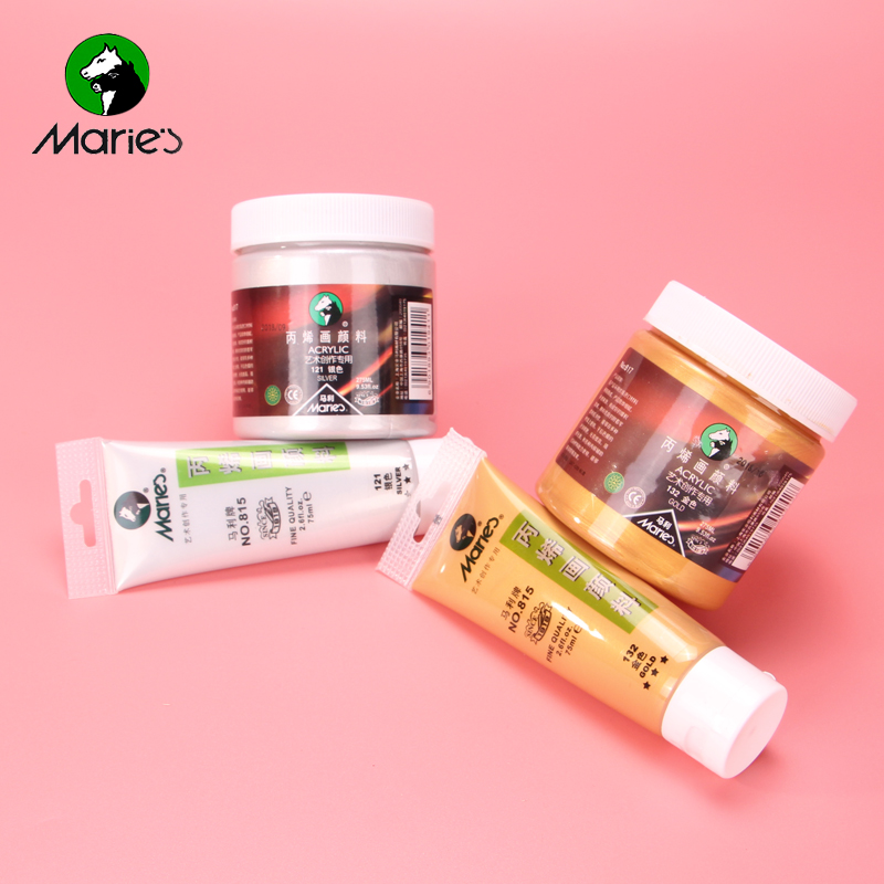 Marley 817 acrylic paint golden silver wall painting Buddha light gold hand-painted DIY paint 75ml hand-painted clothes shoes graffiti painted art creation large bottle of acrylic paint single bottle 275ml