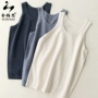 Áo len cashmere mới cho nam cổ tròn mùa thu và bộ mùa đông Bộ vest mỏng chạm đáy áo vest cashmere nguyên chất ba lỗ