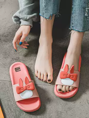 Slippers female summer indoor non-slip couple home bathroom student dormitory cartoon anti-odor mute men sandals slippers