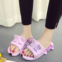 Household slippers non-slip ladies summer indoor bathroom cute cartoon home Bath quick-drying soft-bottom sandals