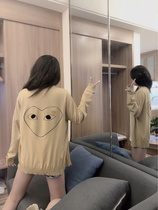 2021 autumn and winter New outer cardigan womens thin love print air-conditioned shirt ladies sweater autumn winter knitted top