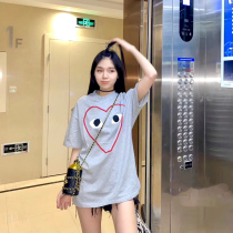 2021 New Japanese Tide Brand Stars with Hollow Love Short Sleeve Summer Cotton Loose Joker White T-Shirt Women