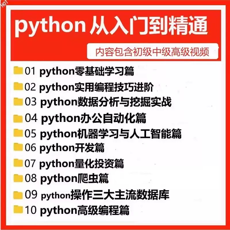 Python Programming from Scratch to Practical Web Crawling Course, Complete Self-Study Video Tutorials on Python Programming