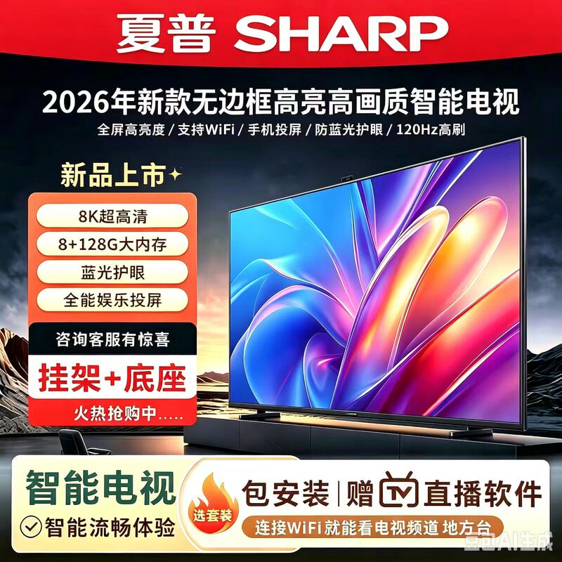 Sharp Ultra-Thin Full-Screen Borderless Hd 100inch Smart 50 65 85 120 150inch Internet Tv Sharp Ultra-Thin Full-Screen Borderless Hd 100inch Smart 50 65 85 120 150inch Internet Tv