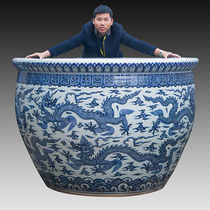 Jingdezhen Ceramic Fish Bowl Lotus Sleeping Lotus is customized for 1 1 2 5 m Extra Villa courtyard set up a large cylinder