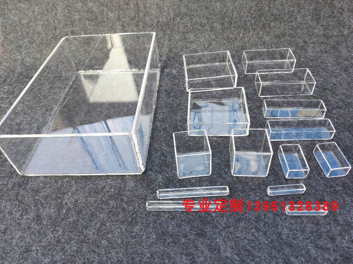 Spot supply high temperature resistant quartz glass square cylinder crucible ark tank utensils instrument custom billing