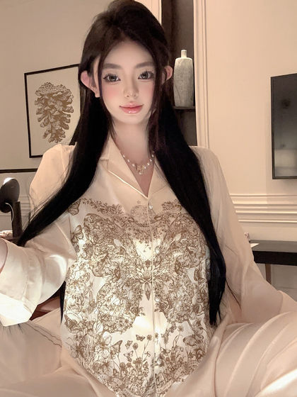 Laolao Jiang Bing Silk Sexy Pajamas women Spring and Autumn 2025 새로운 홈 의류 High End
