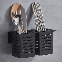 304 stainless steel chopsticks tube hanging wall-free quick cage household storage bucket drain rack kitchen chopsticks basket