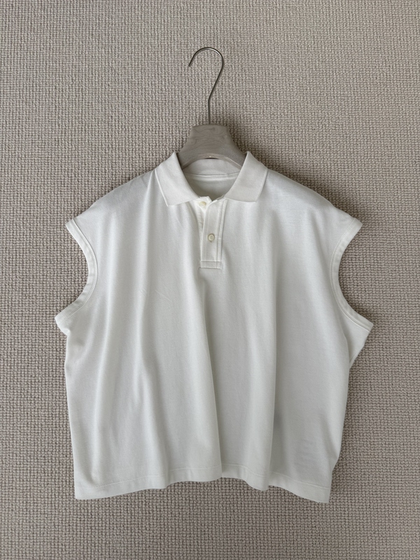 Embroidered Seahorse, Unpretentious and Intellectual, Spring and Summer Sleeveless Drop-Shoulder Polo Golf Loose-Fitting Polo Shirt for Women