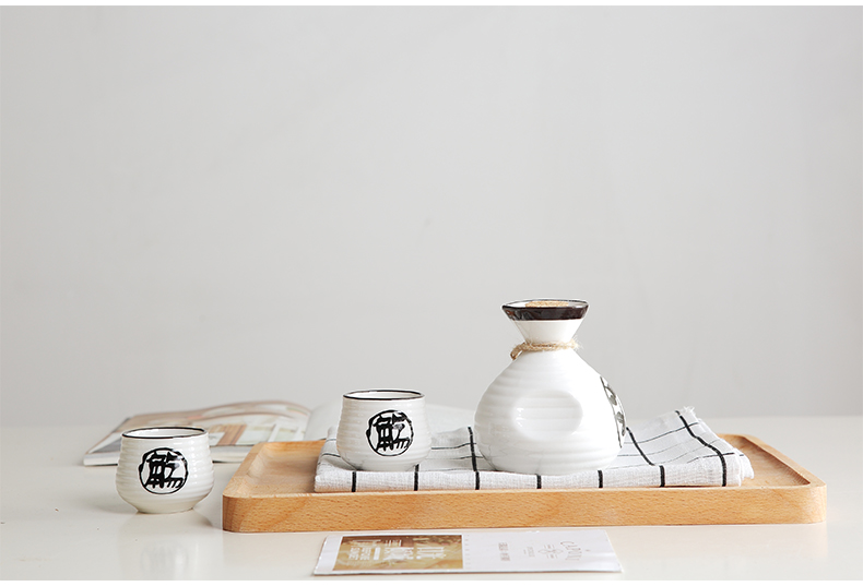 Rượu vang sáng tạo Nhật Bản đặt rượu vang trắng thủy tinh rượu sake rượu sake nhỏ rượu vang hầm rượu sake nhà và bộ rượu gốm gió - Rượu vang ly rượu vang rona