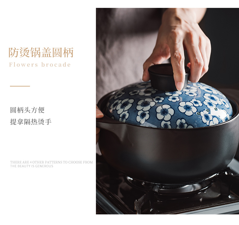 Ceramic simmering casserole stew household gas flame to hold to high temperature cooking porridge small casserole stew soup rice casserole