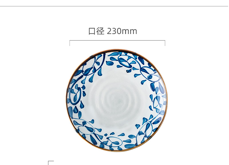 Creative hand - made ceramic tableware suit dish dish dish plate rib platter home dinner plate FanPan flat disc