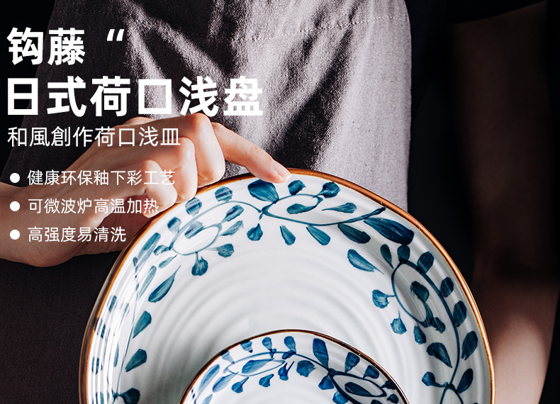 Japanese creative ceramic plate (SaPan hot plate plate has just irregular rib plate charge for plate in the kitchen