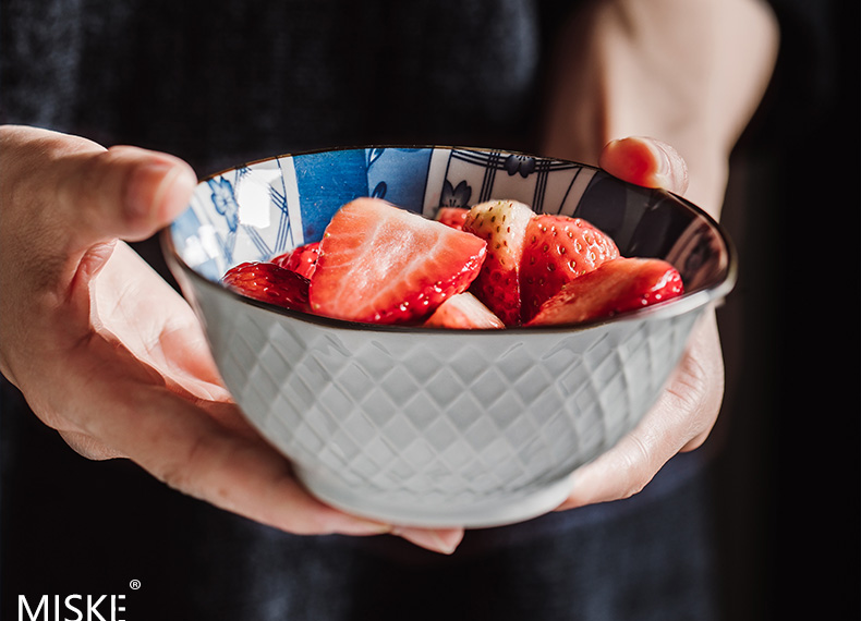 Jingdezhen ceramic bowl Japanese tableware suit creative 10 5 bowls of rice bowls to eat bread and butter of household small bowl