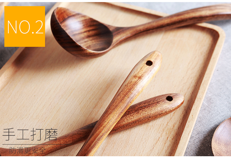Xẻng gỗ không dính chảo treo thìa thìa xẻng xẻng gỗ đặt củi nấu ăn thìa dài tay cầm đồ dùng nhà bếp bằng gỗ - Phòng bếp dao làm bếp