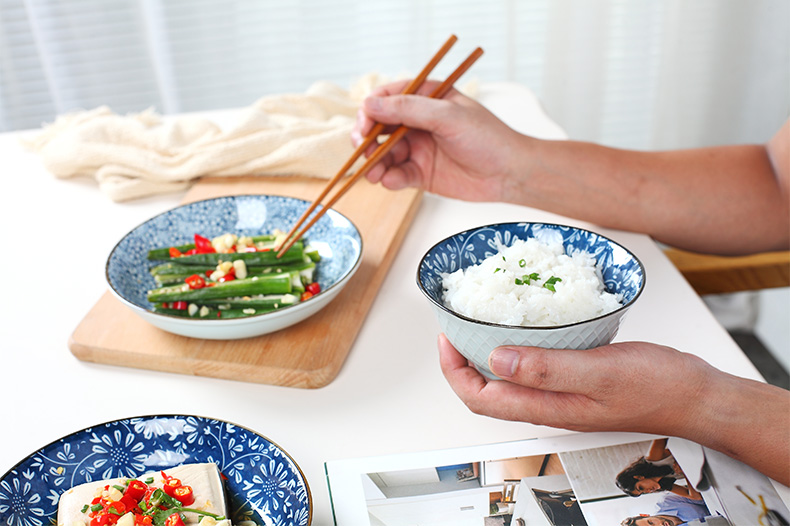 Jingdezhen Japanese ceramics tableware suit 7 inches deep dish dish dish creativity under the glaze color of circular plate