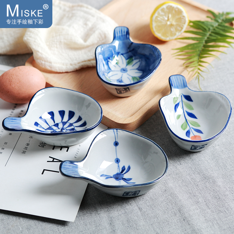 Disc ceramic household utensils with irregular condiment Disc Disc vinegar pickled side dish flavor dish creative snack dishes