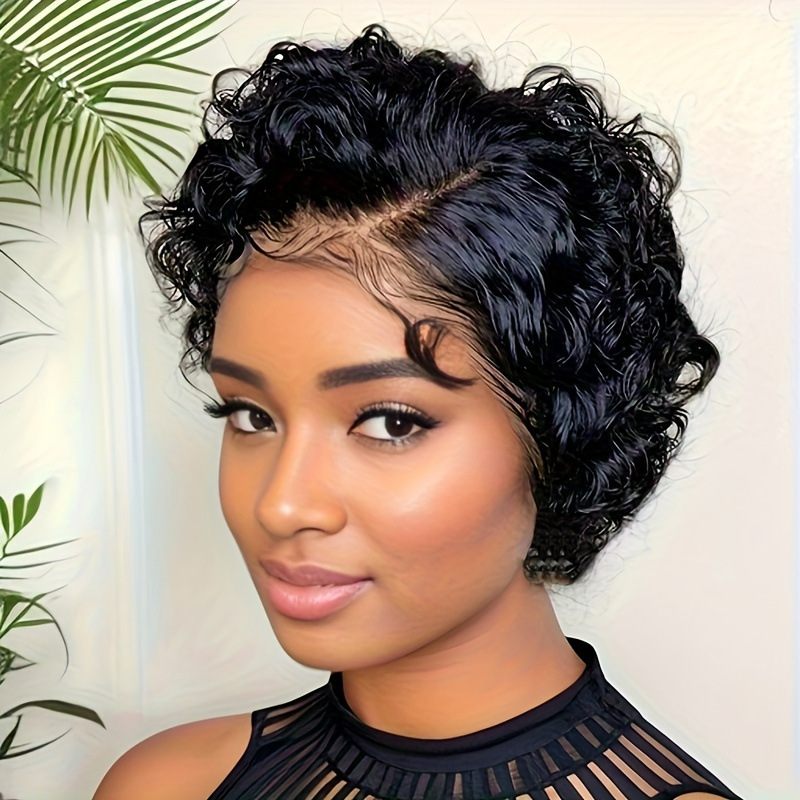 Short Curly Pixie Human Hair Wig 13X4X1 Lace Human Hair Wig Deep Short Curly Pixie Human Hair Wig 13X4X1 Lace Human Hair Wig Deep