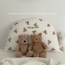 monobaby Korean bear semicircle pillow with customized embroidery text and decorative pillow for childrens bed