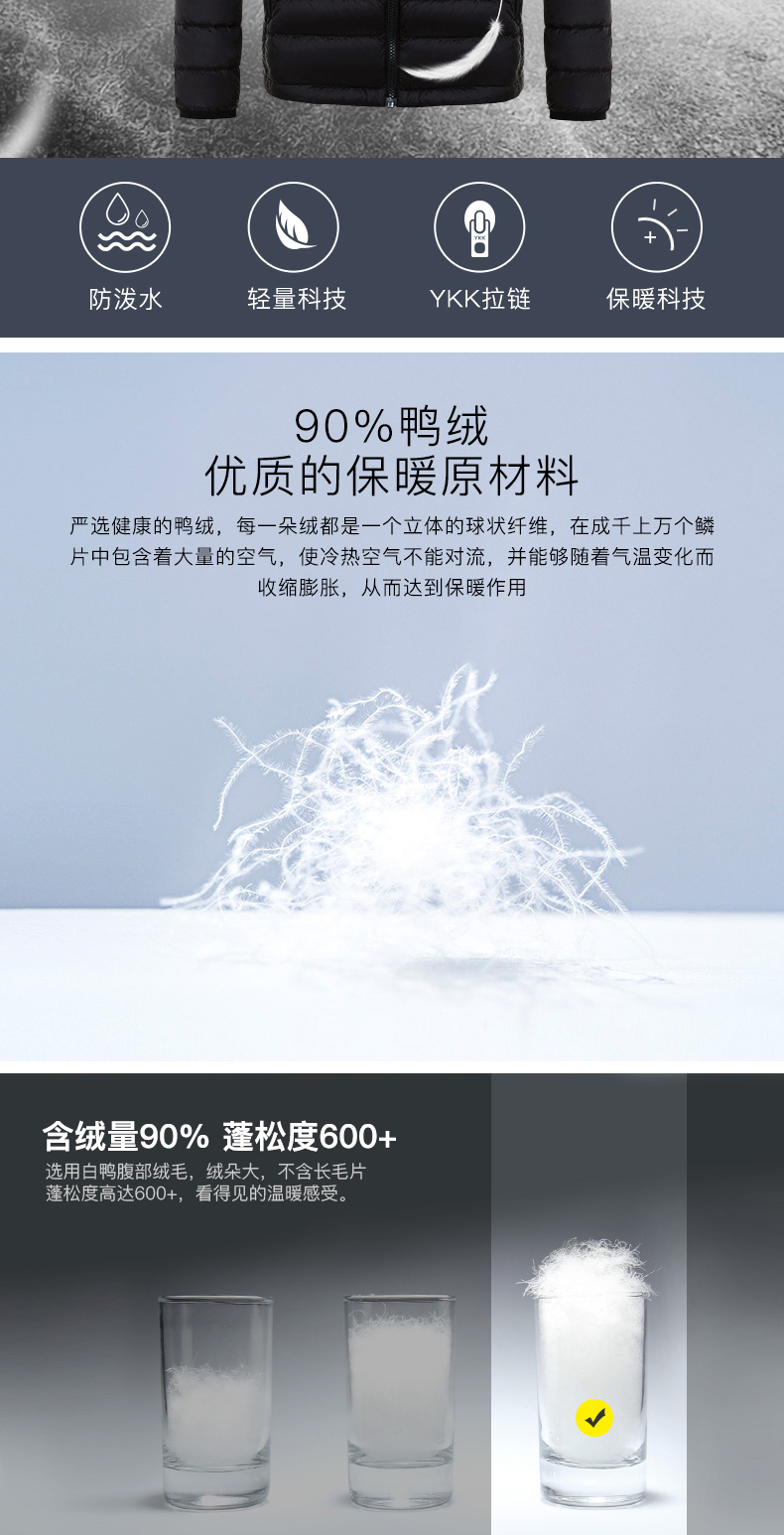 英国 龙狮戴尔 男女款轻量羽绒服 90%灰鸭绒 600+蓬松度 图3