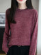French-Style High-End Colored Linen Knit Long-Sleeve T-Shirt for Women, Round Neck Pullover Base Shirt, 26 New Trendy Inner Wear Thin Sweater