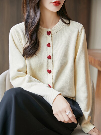 2025 new autumn and winter thickened warm sweater short coat women's French miu cardigan 100 pure cotton knitted sweater