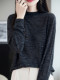 French-Style High-End Colored Linen Knit Long-Sleeve T-Shirt for Women, Round Neck Pullover Base Shirt, 26 New Trendy Inner Wear Thin Sweater